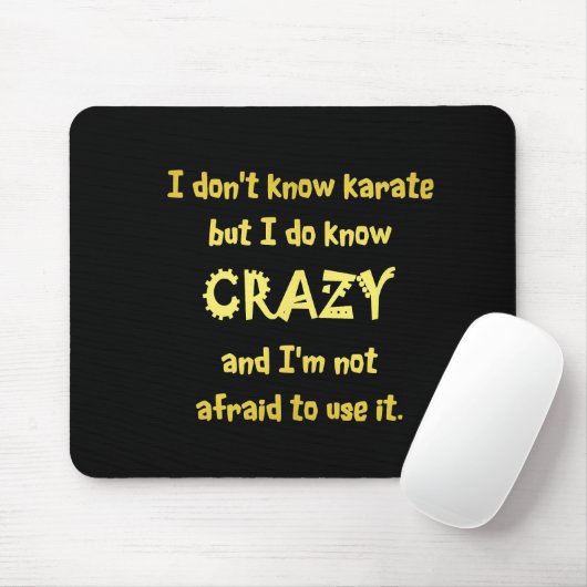Lustiger verrückter oder Karate-Witz Mousepad (Mit Mouse)