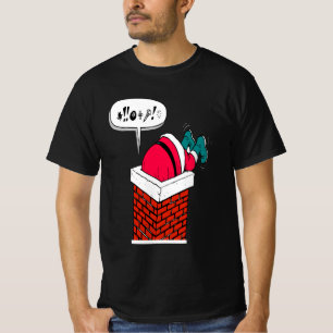 Lustiger verrückter Weihnachtsmann steckt im Schor T-Shirt