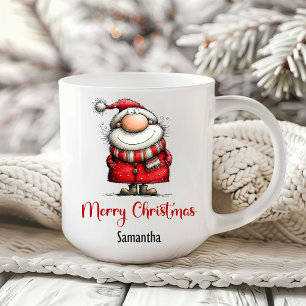Lustiger verrückter Weihnachtsmann Whimsy-Kaffeebe Kaffeetasse