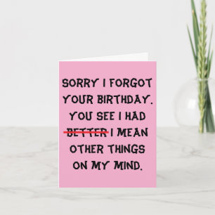 lustiger verspäteter Geburtstag Karte