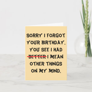 lustiger verspäteter Geburtstag Karte