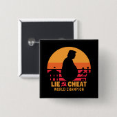 Lustiger Verstecken-Bigfoot-Trumpf Button (Vorne & Hinten)