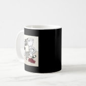 Lustiger verwüsteter Panda Waschbär wird betrunken Kaffeetasse (Vorderseite Links)