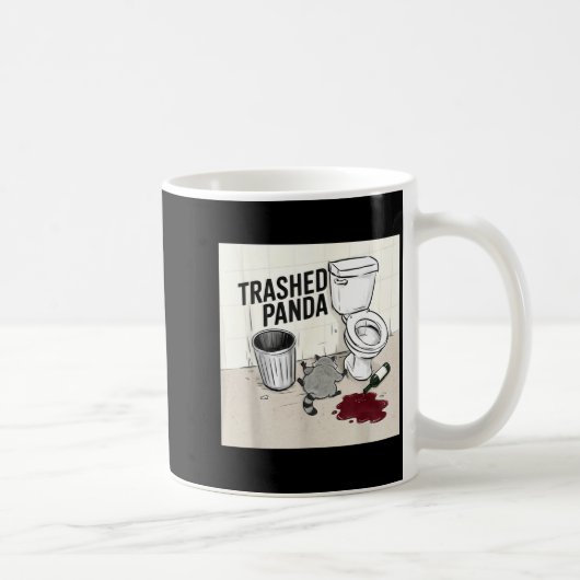 Lustiger verwüsteter Panda Waschbär wird betrunken Kaffeetasse (Rechts)