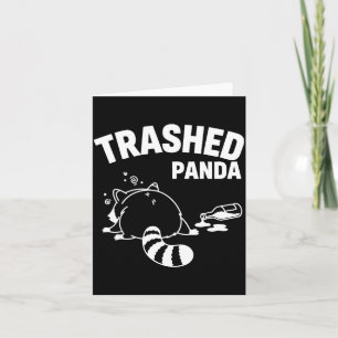 Lustiger verwüsteter Panda Waschbär wird betrunken Karte