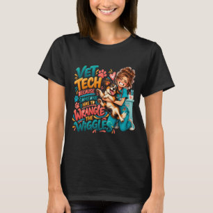 Lustiger Vet Tech Wiggle Wrangler T-Shirt