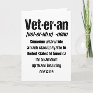 LUSTIGER VETERAN Amerikanisches Veteranen-Geschenk Karte