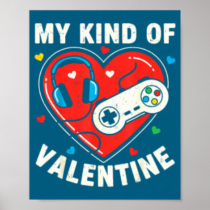 Lustiger Videospiel-Gamer Valentinstag für Teenage Poster