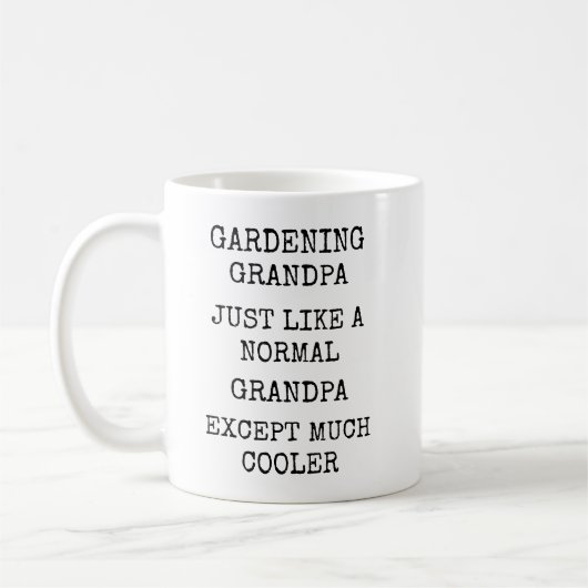 Lustiger Viel Kühlerer Gartengroßvater Kaffeetasse (Links)