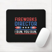 Lustiger vierter 4. Juli Feuerwerksdirektor Ich la Mousepad (Mit Mouse)