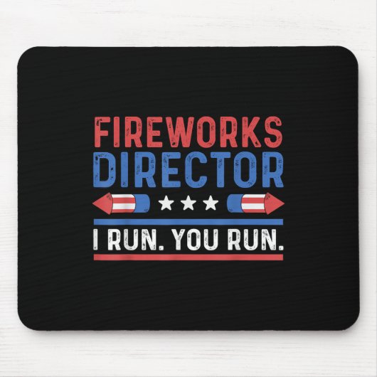 Lustiger vierter 4. Juli Feuerwerksdirektor Ich la Mousepad (Vorne)