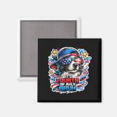 Lustiger vierter Juli bruh Border Collie Hund Magnet (Vorderseite/Rückseite)