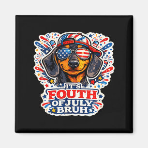 Lustiger vierter Juli bruh Dachshund Hund patrioti Magnet