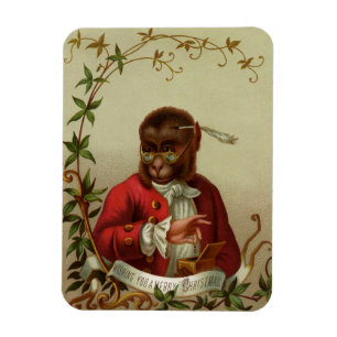 Lustiger Vintage-Affe Frohe Weihnachten Urlaub Magnet
