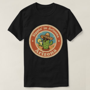 Lustiger Vintage-Arizona-Sippin-Kaktus T-Shirt