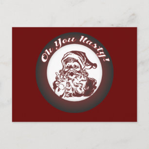 Lustiger Vintage Böser Weihnachtsmann Retro Weihna Feiertagspostkarte