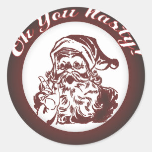 Lustiger Vintage Böser Weihnachtsmann Retro Weihna Runder Aufkleber