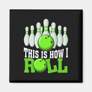 Lustiger Vintage-Bowling-Team-Bowler-Bowling-Fan B Magnet