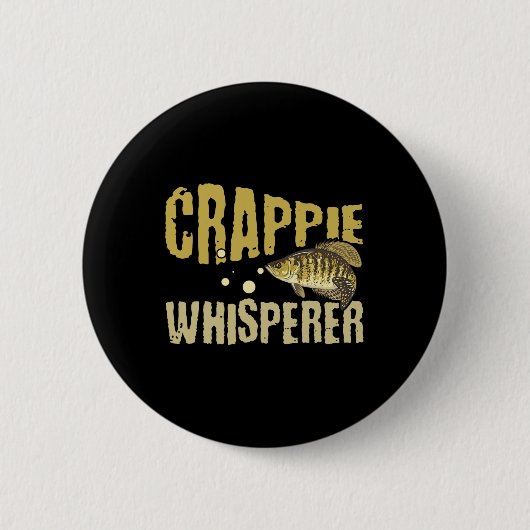 Lustiger Vintage Crappie Flüsterer Angeln Button (Vorderseite)