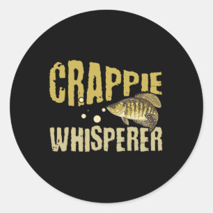 Lustiger Vintage Crappie-Whisperer-Angler Runder Aufkleber