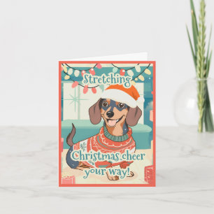 Lustiger Vintage-Dachshund-Weihnachten Feiertagskarte