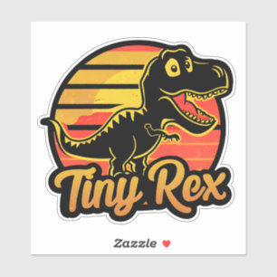 Lustiger Vintage-Dinosaurier Trex bei Sonnenunterg Aufkleber