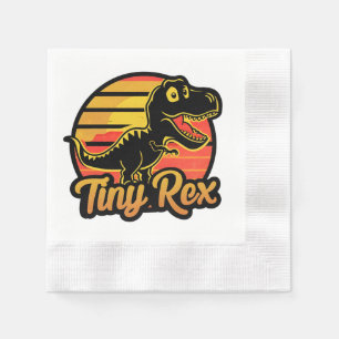 Lustiger Vintage-Dinosaurier Trex bei Sonnenunterg Serviette