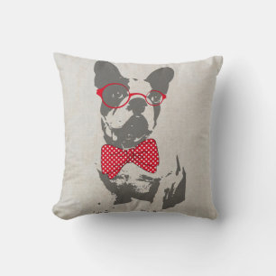 Lustiger Vintage Französischer Bulldogge Kissen