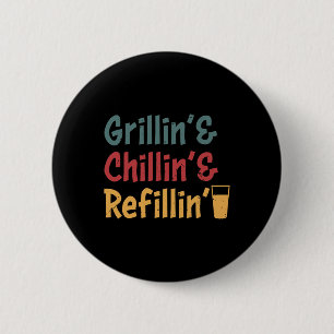 Lustiger Vintage-Grill-Vater - Grillen Chillen Nac Button