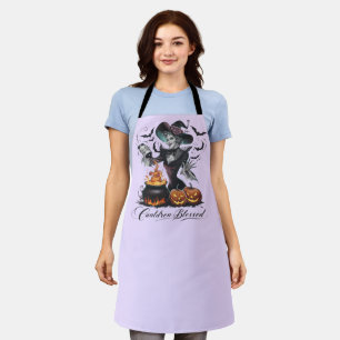 Lustiger Vintage-Hexenkessel gesegnet Halloween Schürze