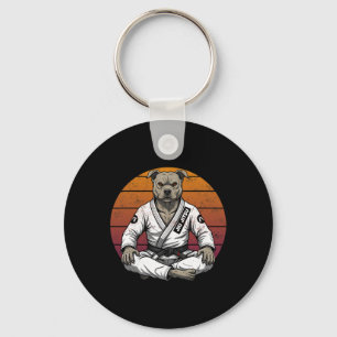 Lustiger Vintage-Hund Brasilianischer Jiu Jitsu Re Schlüsselanhänger