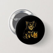 Lustiger Vintage-Hund-Meme mit rauchendem Chihuahu Button (Vorne & Hinten)