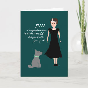 Lustiger Vintage-Hundewitz, Komödie Karte