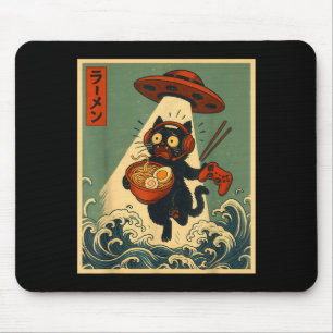 Lustiger Vintage Japanischer Anime Katze Gamer Ram Mousepad