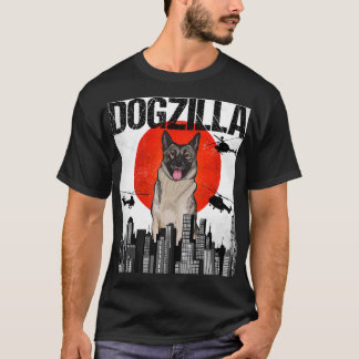 Lustiger Vintage Japanischer Dogzilla Norwegischer T-Shirt