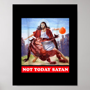 Lustiger Vintage Jesus Vs Satan Sketll - Nicht heu Poster