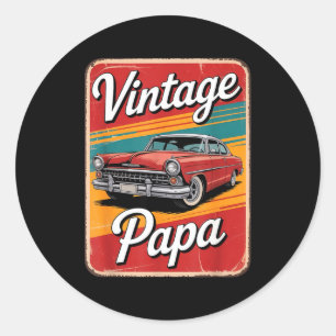 Lustiger Vintage-Papa Runder Aufkleber