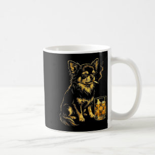 Lustiger Vintage-Raucher-Chihuahua-Hund-Meme-Grafi Kaffeetasse
