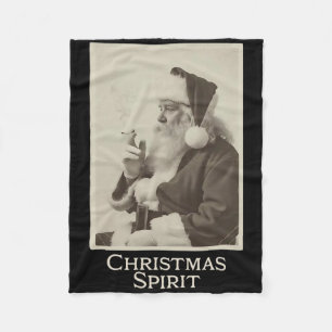 Lustiger Vintage-Raucher-Weihnachtsmann Weihnachts Fleecedecke