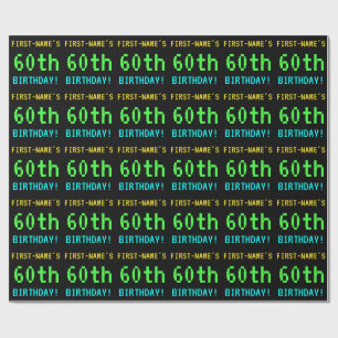 Lustiger Vintage-/Retro-Videospiel-Look 60. Geburt Geschenkpapier