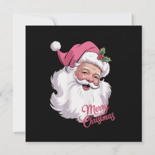 Lustiger Vintage Rosa Weihnachtsmann Rosa Frohe We Feiertagskarte