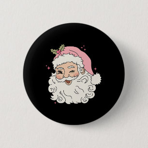 Lustiger Vintage Rosa Weihnachtsmann Rosa Weihnach Button
