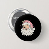 Lustiger Vintage Rosa Weihnachtsmann Rosa Weihnach Button (Vorne & Hinten)