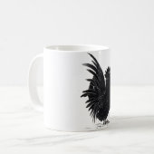 Lustiger Vintage schwarzer Hahn Huhn Kaffeetasse (Vorderseite Links)