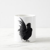 Lustiger Vintage schwarzer Hahn Huhn Kaffeetasse (Mittel)