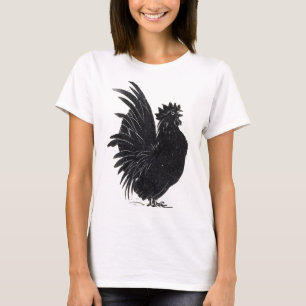 Lustiger Vintage schwarzer Hahn Huhn  T-Shirt