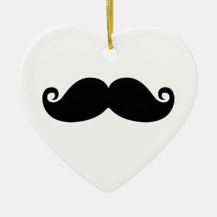Lustiger Vintage-Schwarzer Schnurrbart Keramikornament