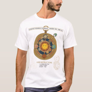 Lustiger Vintage-Sonnensystem-Steampunk-Kompass T-Shirt