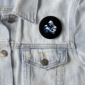 Lustiger Vintage-Style-Boxing-Ninja-Boxer, großart Button (Beispiel)