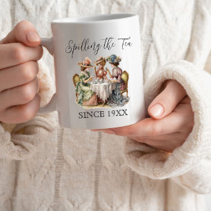 Lustiger Vintage-Tasse 'Tea Verschütten seit' als Kaffeetasse